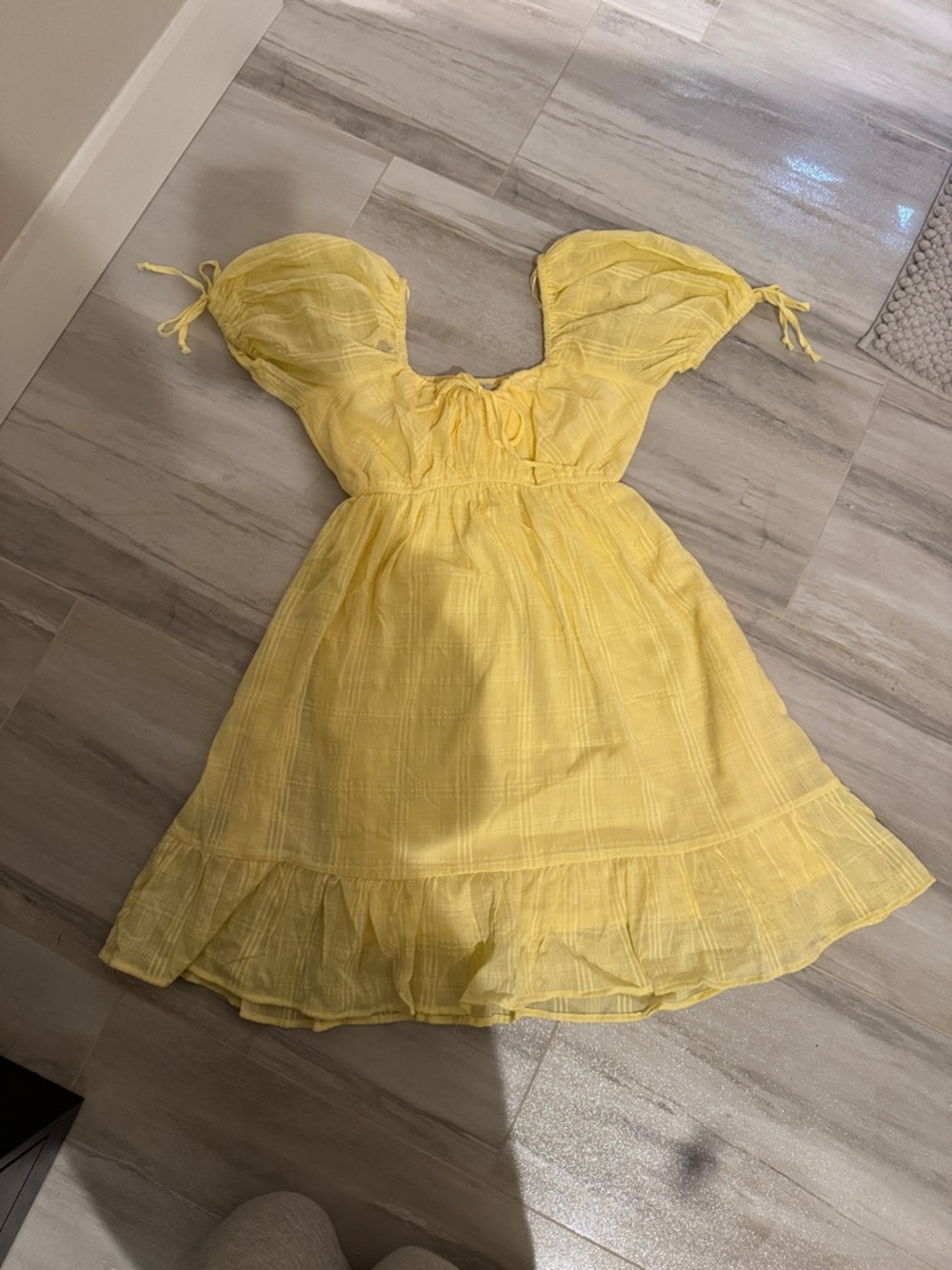 Yellow Woman’s Ruffle Dress